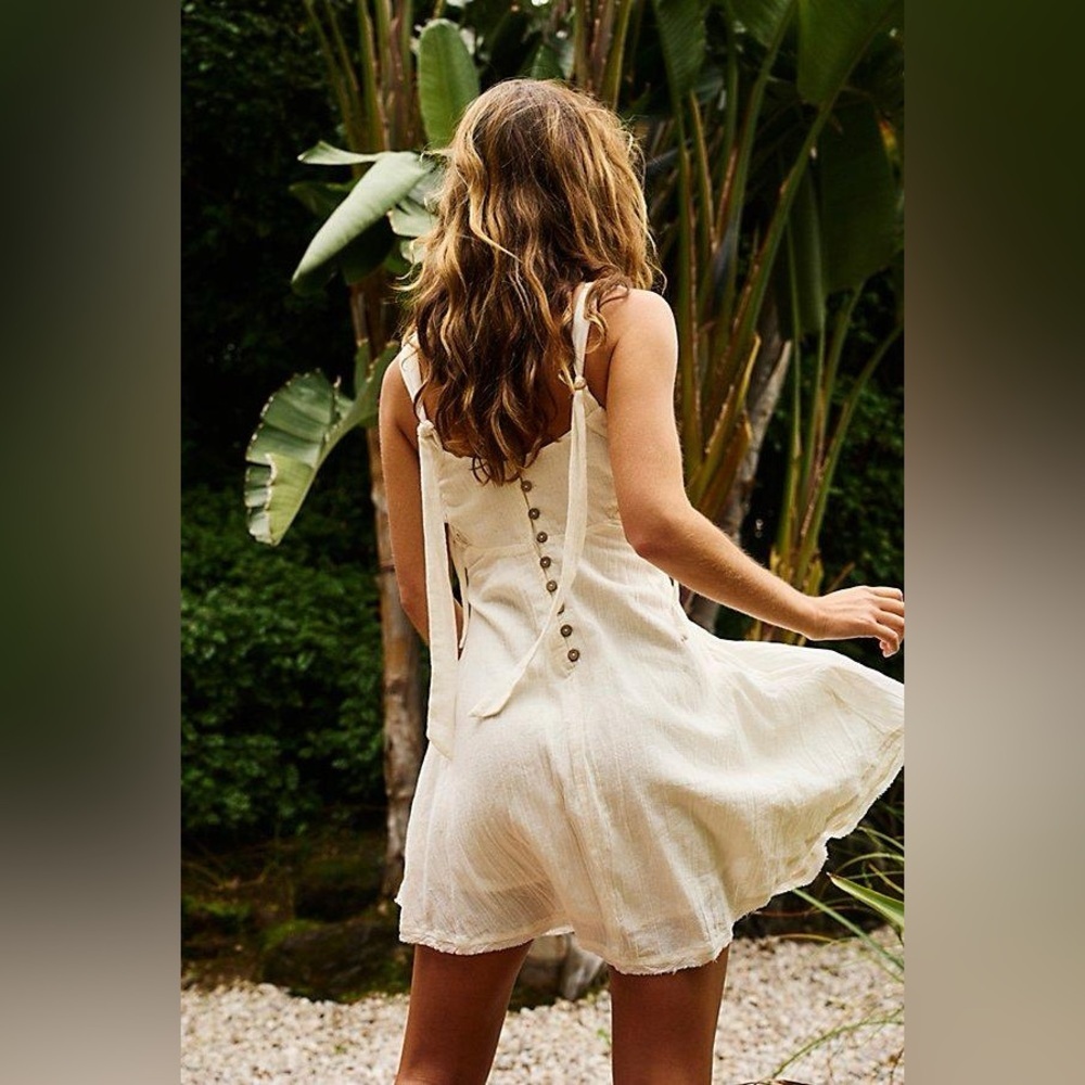 New free people Vivi Lace Trim Minidress size L - Picture 3 of 14